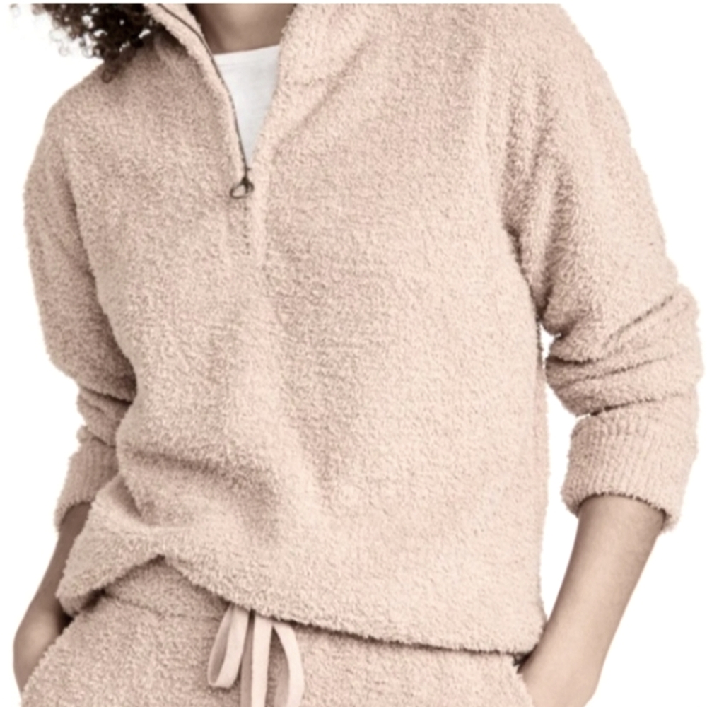 HoneyDew Intimates: LUXURIOUSLY SOFT 1/4 Zip Pullover Sweater Whisper Pink BNWT